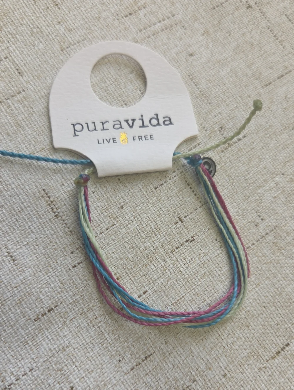 Pura Vida Kids Pastel Multi-String Bracelet in Blue Pink Green